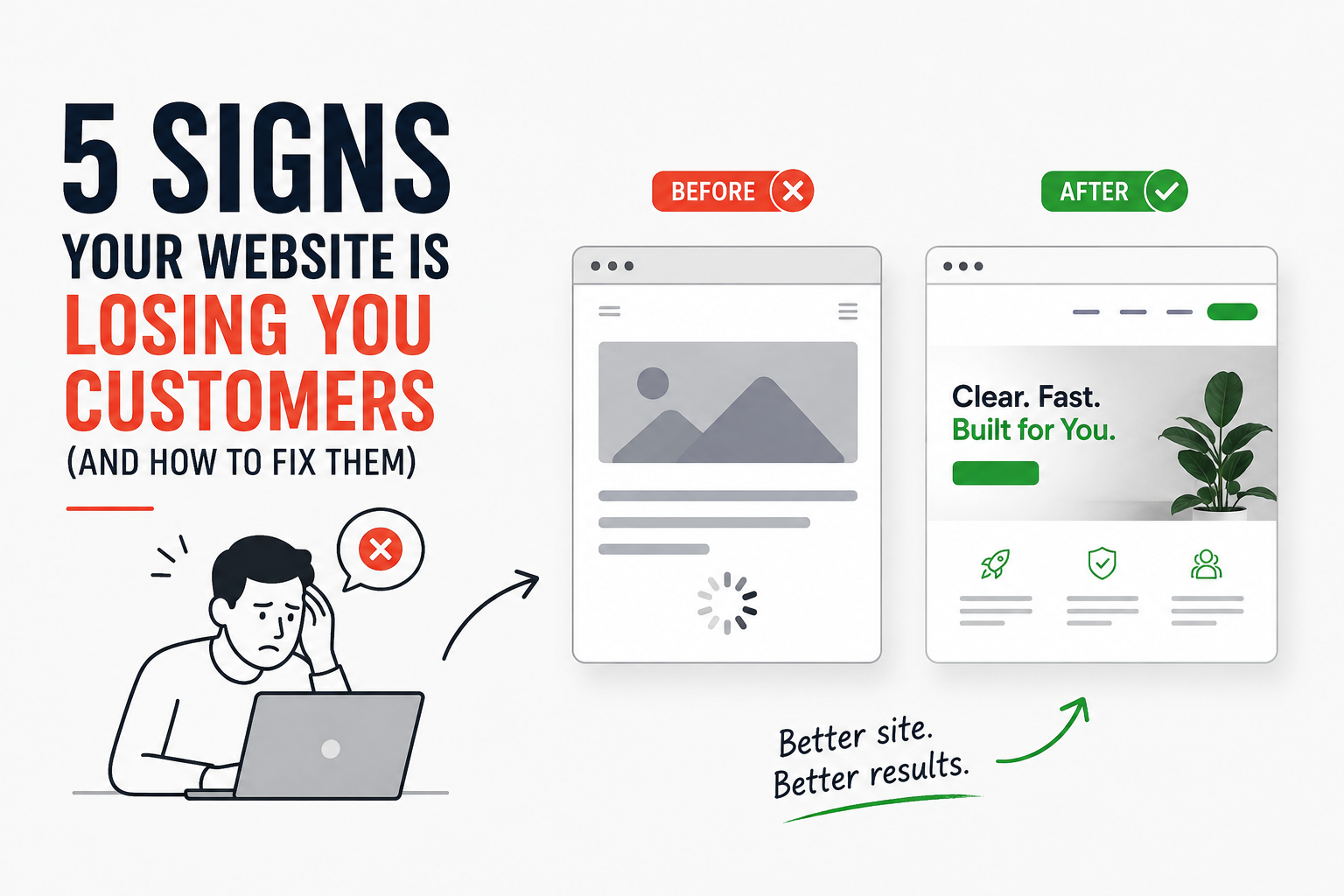 website losing customers - slow loading website example
